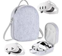 Plowaroe Mini Funda rígida para Meta Quest 3 para Gafas VR 3, Accesorios de EVA, Bolsa de Transporte de Mano, Bolsa Colgante Oculus Quest 3, Accesorios Solo Compatible con Auriculares y Controlador