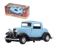 plplaaoo 1 32 Modelo de Coche Clásico Aleación Juguete de Simulación Vintage Modelo de Puertas Abiertas con Retroceso Antiguo Vehículo Coleccionable Retro para Niños Adultos Colección de (Azul)