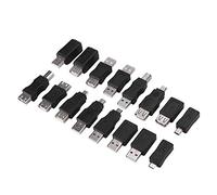 plplaaoo 16PCS USB Adaptador Convertidor Kit Multipropósito USB 2.0 Macho a Hembra Micro OTG Cable Conector Conjunto para Impresora Cámara Teléfono Computadora Portátil Plástico ABS