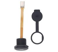 plplaaoo Adaptador de Montaje en Panel Tipo C 3.1 Hembra a Macho, Cable FPC de 0,1 m, Conector USB C 3.1 roscado IP67 con Cubierta