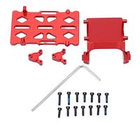 plplaaoo Bandeja de batería de aleación de Aluminio Soporte ESC Juego de Torre de Choque Trasero Piezas de Mejora Resistentes a la abrasión de Alto Rendimiento para AXIAL SCX24 1 24 RC (Roja)