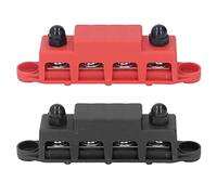 plplaaoo Barra de Bus Terminal Bloque Servicio Pesado 48V 250A Módulo de distribución de energía con Pernos M10 para RV Marine Automotive Electrical Systems Red Black 2pcs