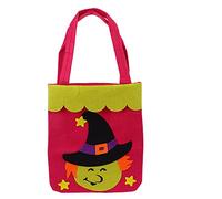 plplaaoo Bolsa de Mano de Halloween Bolsa de Dulces de Halloween Bolsas de Truco o golosinas Bolsas de para Fiestas Infantiles Impresas con arañas, Calabazas y Brujas, se Pueden (Bruja)