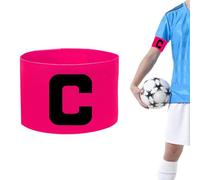 plplaaoo Brazalete de Deporte de Equipo,10 Piezas de Brazalete de f¨²tbol, Brazalete de Palabra C, Brazalete de f¨²tbol Ajustable, Brazalete de capit¨¢n, Bandas de Jugador, Pasta el¨¢Stica (Rosa)