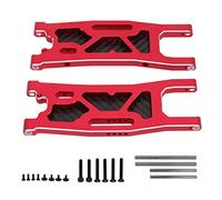 plplaaoo Brazo de suspensión Trasera de Coche RC, Brazo oscilante de aleación de Aluminio, Kit de Placa de Carbono a Prueba de Polvo para Traxxas 1/8 Sledg, Coche de Control Remoto, (Roja)