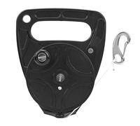 plplaaoo Carrete de buceo portátil multiusos con combinación de mango y hebilla, 88 m, cuerda de nailon blanca resistente para cuevas submarinas, naufragios, esnórquel, color negro