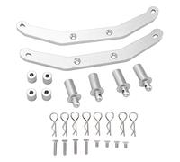 plplaaoo Columna de Carcasa Trasera Delantera de Metal Aleación de Aluminio Juego de pilares de Soporte de Altura Ajustable para Traxxas Slash 4x4 1/10 RC Piezas de actualización de Coche (Plata)