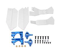 plplaaoo Conjunto de Armadura de chasis RC Piezas de Mejora de aleación de Aluminio de Acero Inoxidable de Alto Rendimiento para camión Corto Traxxas Slash 4WD con Copas de dirección (Azul)