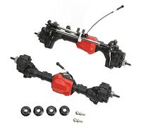 plplaaoo Conjunto de Eje Portal Accesorios de Coche RC Delantero Trasero de Alto Rendimiento para Traxxas 1/10 Crawler Plástico Negro Acero endurecido 220 mm 2 Piezas