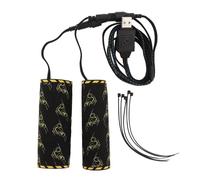 plplaaoo Cubierta de mango calentada eléctrica con 6 engranajes, control de temperatura, calefacción de accionamiento USB, funda para manillar para motocicleta, vehículos eléctricos, material