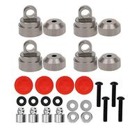 plplaaoo Cubierta Superior del Amortiguador de aleación de Aluminio Accesorio de actualización Duradero de Alta Resistencia para TRAXXAS Slash 2WD RC Car Negro Plata Titanio 4PCS (T Color Titanio)