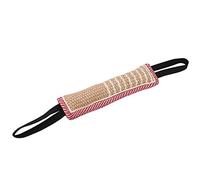 plplaaoo Durable Algodón Lino Entrenamiento Remolcador Juguete Doble Asas Interactiva Mordedura Barra de Entrenamiento para Mascotas Activas Beige 30x7cm