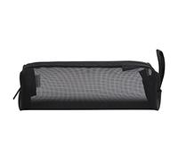 plplaaoo Estuche para lápices Bolsa de Almacenamiento para bolígrafos Cremallera Malla de Nailon Transparente Ligero Durable Organizador de papelería de Gran Capacidad para Estudiantes (Negra)