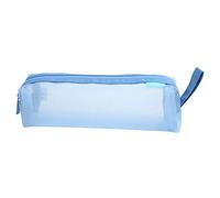 plplaaoo Estuche para lápices Bolsa de Almacenamiento para bolígrafos Cremallera Malla de Nailon Transparente Ligero Durable Organizador de papelería de Gran Capacidad para Estudiantes (Azul Claro)