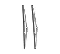 Plplaaoo Front Windshield Wiper Blades with Stainless Steel Build & Polished Silver Design - 12in/30.48cm, 2-Pack for Universal Car Windshield Replacement