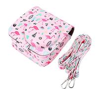 plplaaoo Funda Protectora para cámara con Correa para el Hombro para Fuji Mini 8 8+ 9 Cuero PU Premium Durable A Prueba de Polvo Resistente a los arañazos Diseño Compacto Blanco Rosa (Rosa)