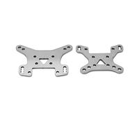 plplaaoo Juego de Torres de Choque RC Aleación de Aluminio Altura de ángulo Ajustable Torres de Choque Delanteras traseras para 144001 144002 144010 Coche de Control Remoto Plata 2 Piezas