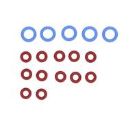 plplaaoo Kit de reemplazo de sello O Loop para máquina de café, silicona de grado alimenticio premium, juego de 17 piezas, incluye 5 arandelas azules grandes, 12 juntas rojas pequeñas para