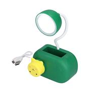 plplaaoo Lámpara de escritorio Gato de dibujos animados Luz de escritorio LED multifuncional con sacapuntas Cable USB para sala de estudio dormitorio regalo de oficina (verde oscuro)