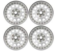 plplaaoo Llanta de Cubo de Rueda RC 4 Piezas 2,2 Pulgadas Bloqueo de Metal Neumático Cubo de Rueda Accesorio más Pesado Mecanizado CNC Aleación de Aluminio Antióxido Durable Fuerte Tamaño (Plata)