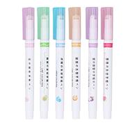 plplaaoo Marcadores de contorno 6 colores Escritura suave y vibrante Bolígrafos para garabatos de gran capacidad para álbumes de recortes de bricolaje Notas de estudiantes Pintura Tinta