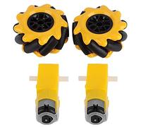 plplaaoo Mecanum Wheel Robot Smart Car DIY Amarillo Negro 60 mm TT Motorreductor Accesorios Kit de Ruedas Izquierda Derecha para entusiastas de la robótica y proyectos Stem