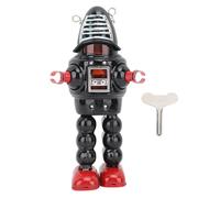 plplaaoo Metal Fencing Robot Reloj Trabajo para Caminar Juguete para Adultos nostálgico para el nostálgico para cumpleaños Decoración de Halloween Tinplate Robot Juguete (Negro)