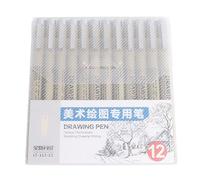 plplaaoo Micro Pen Fineliner Ink Pens Set 12PCS Waterproof Nylon Nib Drawing Pens Smooth Writing Multiliner Art Pens for Artists Illustrators Designers