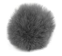 plplaaoo Micrófono Lavalier de Piel Artificial Parabrisas Micrófono de Solapa Protector de Viento Clip en Cubierta de micrófono Peludo para grabación al Aire Libre Entrevistas Podcasts (Gris)