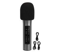 plplaaoo Micrófono portátil portátil con Estilo Transparente reducción de Ruido de Sonido de 500 mAh micrófono para Cantar transmisión en Vivo (Negro)