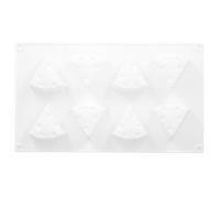 plplaaoo Molde de silicona para pastel de queso de 8 cavidades, antiadherente, para hornear, mousse, galletas de chocolate, pastelería, postre, molde para postres DIY, blanco, 29x17x3cm