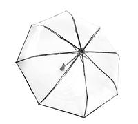 plplaaoo Paraguas de Lluvia Transparente Paraguas de Moda para Mujer Plegable Port¨¢Til de Tres Pliegues, Paraguas Plegable, Paraguas de Viaje para Mujeres/Hombres(Negro)