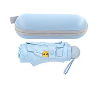 plplaaoo Paraguas de Viaje Sol Lluvia Protección UV 5 Plegable Portátil Compacto Ligero con Caja de Almacenamiento para Hombres Mujeres Viajes al Aire Libre Uso Diario Aleación de Aluminio (Azul)