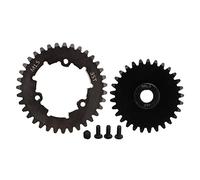 plplaaoo RC 35T Juego de piñón de Engranaje Recto Acero Resistente al Desgaste Engranaje de módulo M1.5 de Alta precisión para vehículos de Control Remoto TRAXXAS 1/5 6S y 8S Negro (Historia)