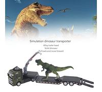 plplaaoo Remolque de Transporte de Dinosaurios Juguete Portador de camión de Dinosaurio de aleación de Alta simulación para niños Niños Niños Tiempo de Juego Vehículo de Juguete de (tiranosaurio)