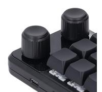 plplaaoo Teclado mecánico de 12 Teclas Interruptor Azul Luz RGB Perillas duales Programable Inalámbrico Bluetooth 24G Tipo C Software Macro Personalizable para Juegos Oficina Control