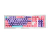 plplaaoo Teclas de Teclado PBT Moldeo por inyección de 2 Colores Transmisión de luz Altura OEM Diseño ergonómico Duradero para teclados mecánicos para Juegos 108 Teclas (Púrpura Rosa Azul)