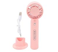 plplaaoo Ventilador portátil Hands USB recargable 3 velocidades de viento Safe Turbo Mini Fan para viajes al aire Camping (Rosa)