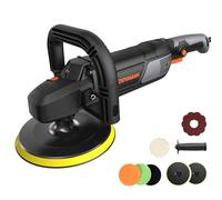 PLS03A Pulidora 1500W, Rotativa 180/150 mm, 6 Velocidades Ajustables (600-3000 rpm), Mango Desmontable, Kit Pulidora para Coche, para Detallado, Pulido y Encerado