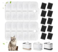 PlsMupn 10 Piezas Filtros de Fuente para Gatos, Filtro Bebedero Gatos Fuente para Petlibro de Dockstream PLWF005, PLWF115, PLWF105, con 10 Filtros y 10 Esponjas