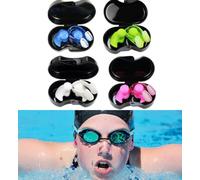 Plstod Tapones para los oídos para nadar con pinza nasal, juego de 4 piezas para la nariz, tapones de silicona para los oídos, resistentes al agua, clip nasal con cajas, para adultos y niños, 4