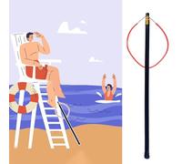 PLSZLL Barra de Seguridad para Salvavidas, Barra de Rescate de Emergencia de Longitud Ajustable para Piscinas, Playas y Parques acuáticos, Barra de Acero y Fibra de Vidrio para Piscinas (Negra, 4 m)