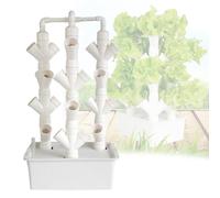 PLSZLL Kit de Cultivo hidropónico de 16/24 Agujeros, Sistema de Cultivo hidropónico Tower Garden con Bomba de hidratación, Adaptador para Hierbas, Frutas y Verduras de Interior, 24 Agujeros.