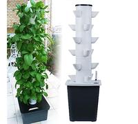 PLSZLL Sistema de Cultivo hidropónico Tower Garden: cultiva Hierbas, Frutas y Verduras con Temporizador, Bomba y macetas de Rejilla. Kit aeropónico para el hogar.