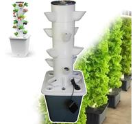 PLSZLL Sistema de Cultivo hidropónico Tower Garden: cultiva Hierbas, Frutas y Verduras con Temporizador, Bomba y macetas de Rejilla. Kit aeropónico para el hogar.