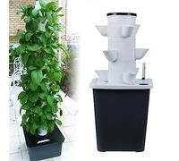 PLSZLL Sistema de Cultivo hidropónico Tower Garden: cultiva Hierbas, Frutas y Verduras con Temporizador, Bomba y macetas de Rejilla. Kit aeropónico para el hogar.