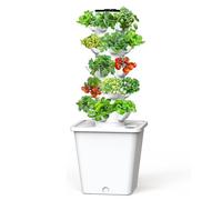 PLSZLL Sistema de Cultivo hidropónico Vertical con Capacidad para 30 Plantas. Kit de jardín Inteligente para Interiores, Ideal para Aficionados a la jardinería doméstica. Color Blanco. 20 Orificios.