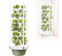 PLSZLL Torre de Cultivo hidropónico ZXINXIN con luz LED Plegable, Torre de jardín hidropónico Vertical, Torre hidropónica de circulación automática de Agua para Hierbas, Frutas y Verduras de 9 Capas.