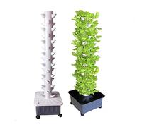 PLSZLL Torre hidropónica de 15 Pisos y 45 Agujeros, Sistema de Cultivo acuapónico, Kit de Cultivo aeropónico para Hierbas, Frutas y Verduras con Bomba de hidratación, Adaptador y macetas de Rejilla.
