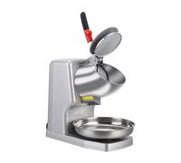 PLSZLL Trituradora de Hielo eléctrica de Acero Inoxidable de 85 kg/h, trituradora de Bloques para Batidos y granizados, trituradora de Conos de Nieve rápida y Potente (2 Cuchillas - Gris)